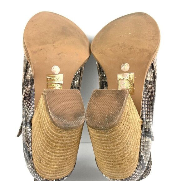 Jeffrey Campbell Rosalee Ankle Boot 7 Snake Skin Leather Python Slip On Bootie - Picture 7 of 10